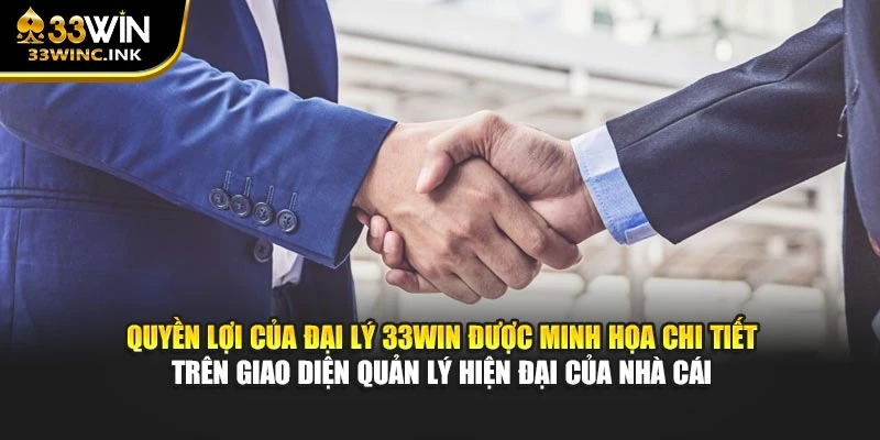 Quyền lợi của đại lý 33WIN được minh họa chi tiết trên giao diện quản lý hiện đại của nhà cái